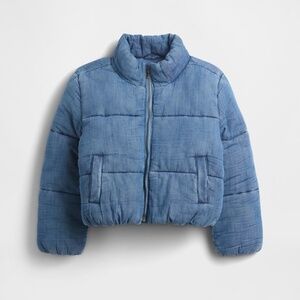 Denim puffer jacket gap